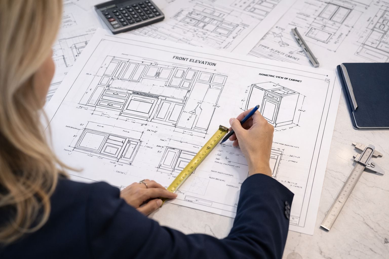 Designer drafting cabinet plans